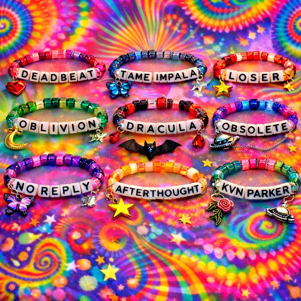 TAME IMPALA | set of 10 handmade kandi bracelets